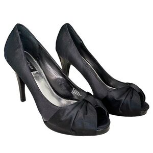 White House Black Market | WHBM Black Ray Satin Platform Heels